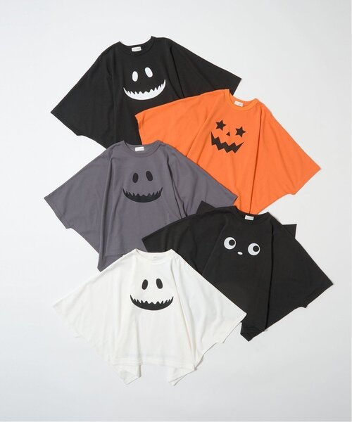 b・ROOM(ビールーム)の「【ハロウィン】【カイテキ天竺】変形Tシャツ【子供服】【キッズ】【男の子】【女の子】(Tシャツ/カットソー・キッズ・ブラック/オレンジ・L/M)」の5枚目の写真