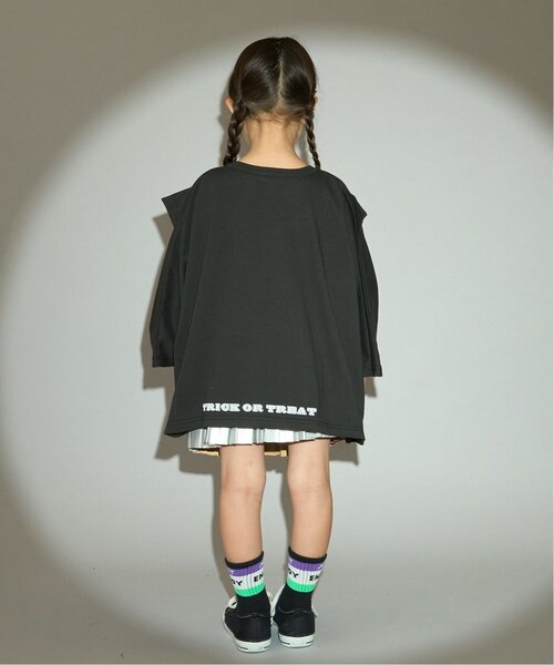 b・ROOM(ビールーム)の「【ハロウィン】【カイテキ天竺】変形Tシャツ【子供服】【キッズ】【男の子】【女の子】(Tシャツ/カットソー・キッズ・ブラック/オレンジ・L/M)」の3枚目の写真