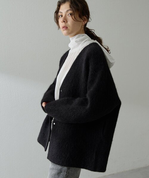 Whim Gazette（ウィムガゼット）の「セッケツニットジャケット（その他アウター・レディース・グレー/ブラック/ベージュ・FREE）」の6枚目の写真