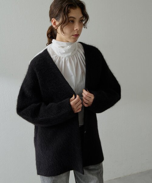 Whim Gazette（ウィムガゼット）の「セッケツニットジャケット（その他アウター・レディース・グレー/ブラック/ベージュ・FREE）」の4枚目の写真