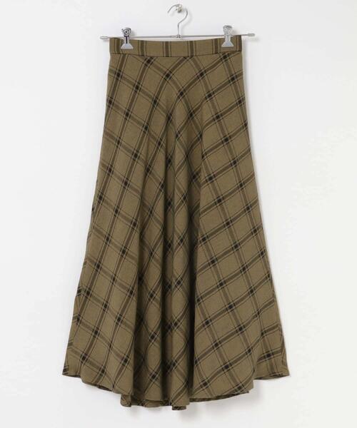ITEMS URBANRESEARCH(アイテムズ アーバンリサーチ)の「チェックフレアスカート(スカート・レディース・ブラウン/キャメル・FREE)」の6枚目の写真
