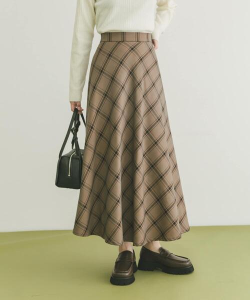 ITEMS URBANRESEARCH(アイテムズ アーバンリサーチ)の「チェックフレアスカート(スカート・レディース・ブラウン/キャメル・FREE)」の13枚目の写真