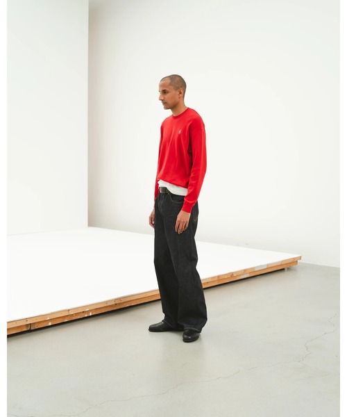 SimplyComplicated(シンプリーコンプリケイテッド)の「SCRIPT KNIT L/S TEE(Tシャツ/カットソー・メンズ・ダークグレー/レッド・2/3)」の7枚目の写真