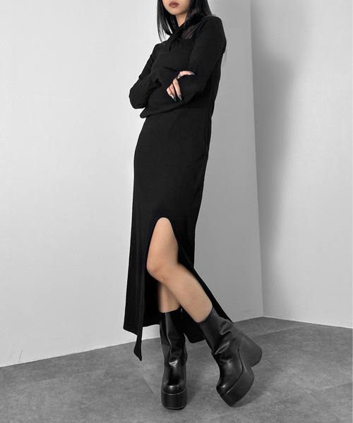 ⭐️ぴゆです セール】【LVEU.】クロスデザインリブワンピース / ワンピース ワンピ