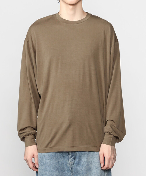 Kaptain Sunshine（キャプテン サンシャイン）の「KAPTAIN SUNSHINE | スーパーソフトメリノ天竺 クルーネック長袖Tシャツ MEN（Tシャツ/カットソー・メンズ・ネイビー/ブラウン・3/4）」の10枚目の写真