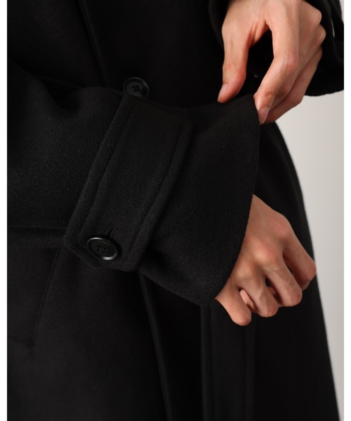 DRAW（ドロー）の「DRAW(ドロー) / テックメルトンダブルビッグコート（ステンカラーコート・メンズ・ブラック/グレー・LARGE/MEDIUM）」の12枚目の写真