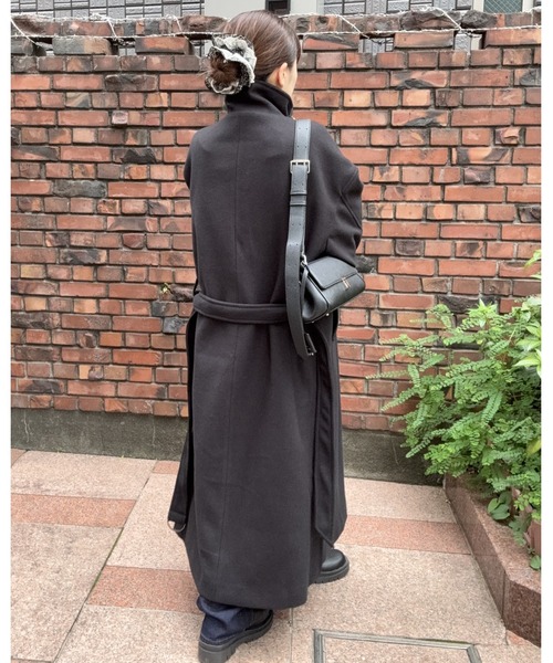 DRAW（ドロー）の「DRAW(ドロー) / テックメルトンダブルビッグコート（ステンカラーコート・メンズ・ブラック/グレー・LARGE/MEDIUM）」の18枚目の写真