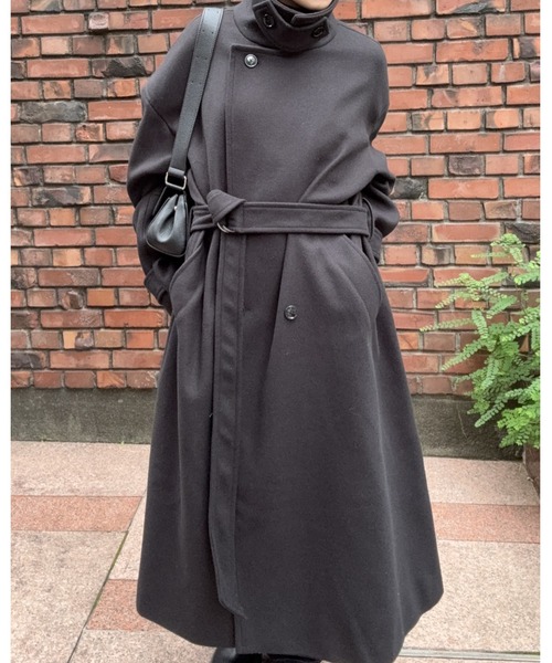 DRAW（ドロー）の「DRAW(ドロー) / テックメルトンダブルビッグコート（ステンカラーコート・メンズ・ブラック/グレー・LARGE/MEDIUM）」の19枚目の写真