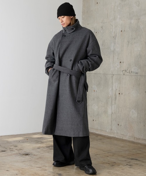 セール】DRAW(ドロー) / テックメルトンダブルビッグコート（ステン