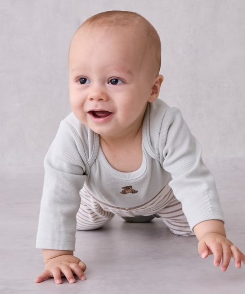 petit main（プティマイン）の「【GOODPRICE】長袖ロンパース（ロンパース・キッズ・カラフル/オフホワイト/ライトベージュ/ブルーグレー/ピンク/グリーン・80ｃｍ/70cm）」の11枚目の写真