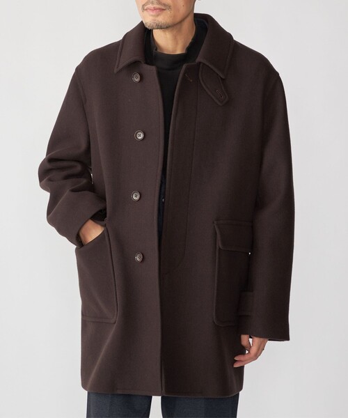 セール】SHIPS: S140 ウールシルク ステンカラー コート（ステンカラー