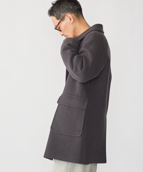 SHIPS(シップス)の「SHIPS: S140 ウールシルク ステンカラー コート(ステンカラーコート・メンズ・グレー/ブラウン・SMALL/MEDIUM/LARGE/X-LARGE)」の6枚目の写真