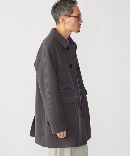 SHIPS(シップス)の「SHIPS: S140 ウールシルク ステンカラー コート(ステンカラーコート・メンズ・グレー/ブラウン・SMALL/MEDIUM/LARGE/X-LARGE)」の8枚目の写真