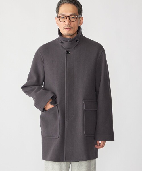 SHIPS(シップス)の「SHIPS: S140 ウールシルク ステンカラー コート(ステンカラーコート・メンズ・グレー/ブラウン・SMALL/MEDIUM/LARGE/X-LARGE)」の9枚目の写真
