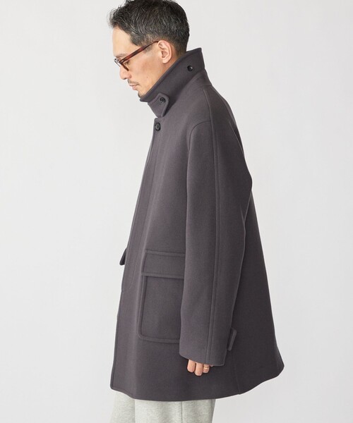 SHIPS(シップス)の「SHIPS: S140 ウールシルク ステンカラー コート(ステンカラーコート・メンズ・グレー/ブラウン・SMALL/MEDIUM/LARGE/X-LARGE)」の10枚目の写真