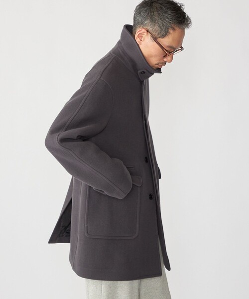 セール】SHIPS: S140 ウールシルク ステンカラー コート（ステンカラー