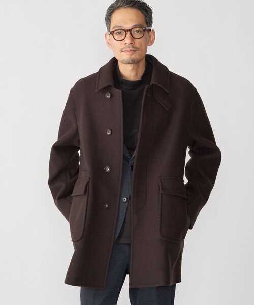 SHIPS(シップス)の「SHIPS: S140 ウールシルク ステンカラー コート(ステンカラーコート・メンズ・グレー/ブラウン・SMALL/MEDIUM/LARGE/X-LARGE)」の13枚目の写真
