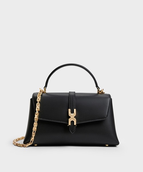 Adalyn アダリン メタリックバックル チェーンストラップ トップ