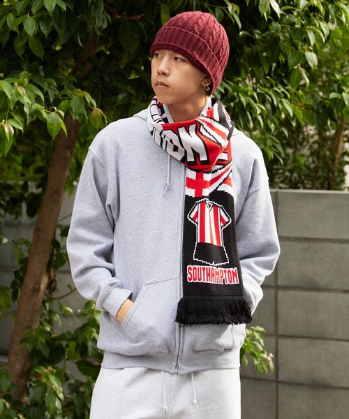Football Scarf フリンジデザインチームエンブレム ジャガード