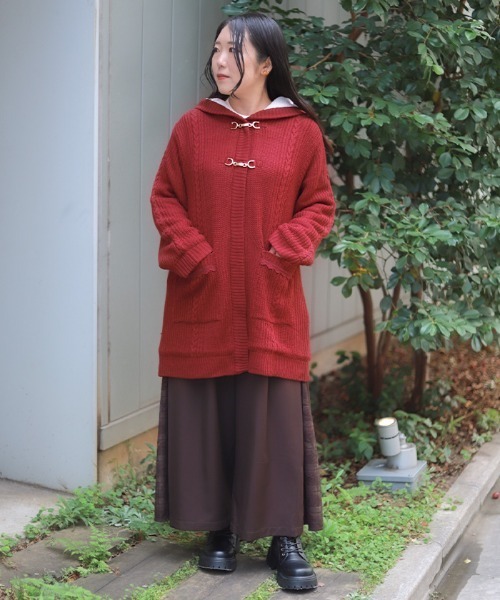 axes femme(アクシーズファム)の「裏ボアニットコーディガン(カーディガン/ボレロ・レディース・チャコール/キナリ/ワイン・FREE)」の12枚目の写真