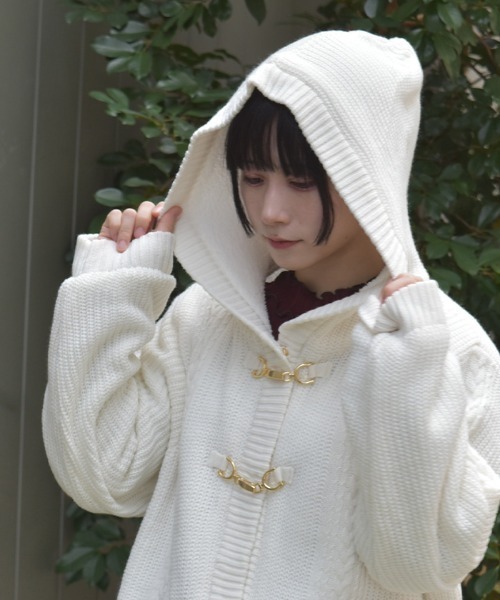 axes femme(アクシーズファム)の「裏ボアニットコーディガン(カーディガン/ボレロ・レディース・チャコール/キナリ/ワイン・FREE)」の14枚目の写真