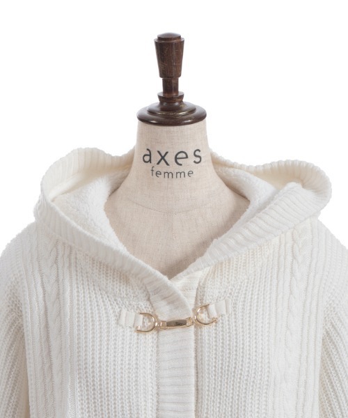 axes femme(アクシーズファム)の「裏ボアニットコーディガン(カーディガン/ボレロ・レディース・チャコール/キナリ/ワイン・FREE)」の21枚目の写真