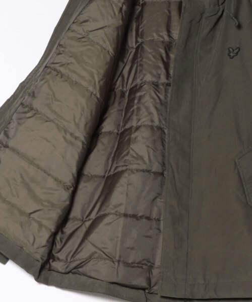 LYLE&SCOTT(ライルアンドスコット)の「LYLE&SCOTT/ライルアンドスコット ナイロン ワンポイントロゴ 中綿モッズコート フードジャケット(モッズコート・メンズ・カーキ/ブラック・M/LL/L)」の7枚目の写真