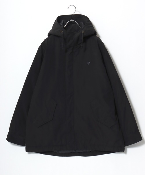 LYLE&SCOTT(ライルアンドスコット)の「LYLE&SCOTT/ライルアンドスコット ナイロン ワンポイントロゴ 中綿モッズコート フードジャケット(モッズコート・メンズ・カーキ/ブラック・M/LL/L)」の3枚目の写真