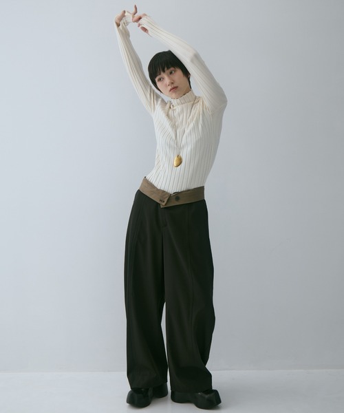 STUDIOUS/ステュディオス】Wool Barrel Leg Trousers/ウールバレル