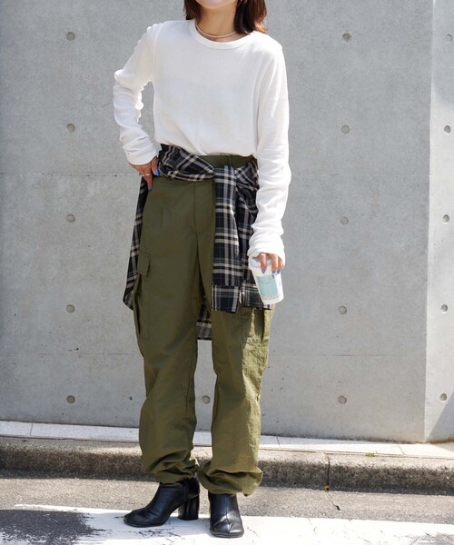 OUTDOOR PRODUCTS（アウトドアプロダクツ）の「吸湿発熱 ジンジャーシアーロンTEE（Tシャツ/カットソー・レディース・ホワイト/ピンク/イエロー・FREE）」の9枚目の写真