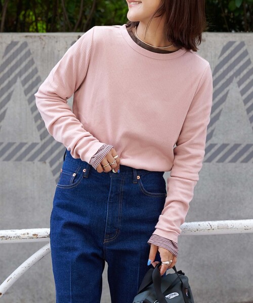 OUTDOOR PRODUCTS（アウトドアプロダクツ）の「吸湿発熱 ジンジャーシアーロンTEE（Tシャツ/カットソー・レディース・ホワイト/ピンク/イエロー・FREE）」の12枚目の写真