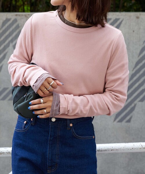 OUTDOOR PRODUCTS（アウトドアプロダクツ）の「吸湿発熱 ジンジャーシアーロンTEE（Tシャツ/カットソー・レディース・ホワイト/ピンク/イエロー・FREE）」の13枚目の写真