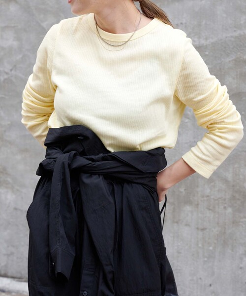 OUTDOOR PRODUCTS（アウトドアプロダクツ）の「吸湿発熱 ジンジャーシアーロンTEE（Tシャツ/カットソー・レディース・ホワイト/ピンク/イエロー・FREE）」の21枚目の写真