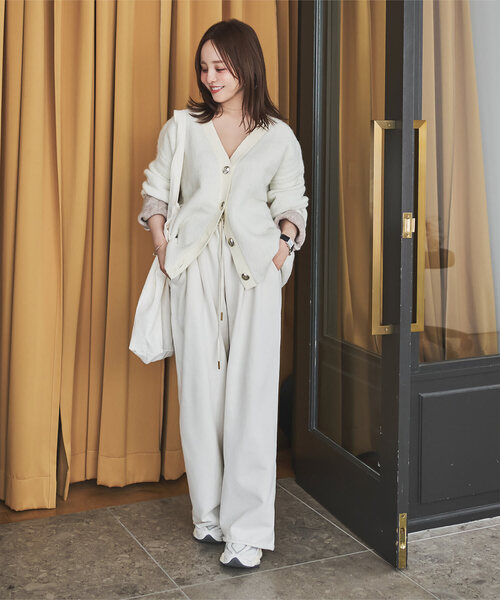 田中亜希子さんコラボ ]選べる2丈 裏起毛スウェットタックパンツ