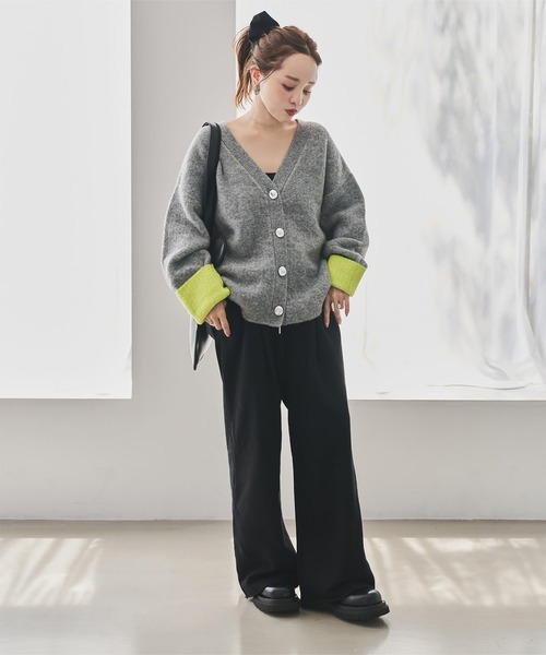 KOBE LETTUCE（コウベレタス）の「[ 田中亜希子さんコラボ ]選べる2丈 裏起毛スウェットタックパンツ（スウェットパンツ・レディース・杢グレー/アイボリー/ブラック・M/PM）」の7枚目の写真