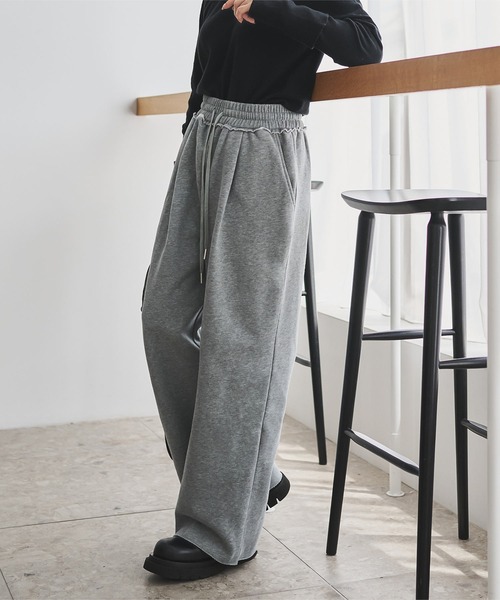 田中亜希子さんコラボ ]選べる2丈 裏起毛スウェットタックパンツ