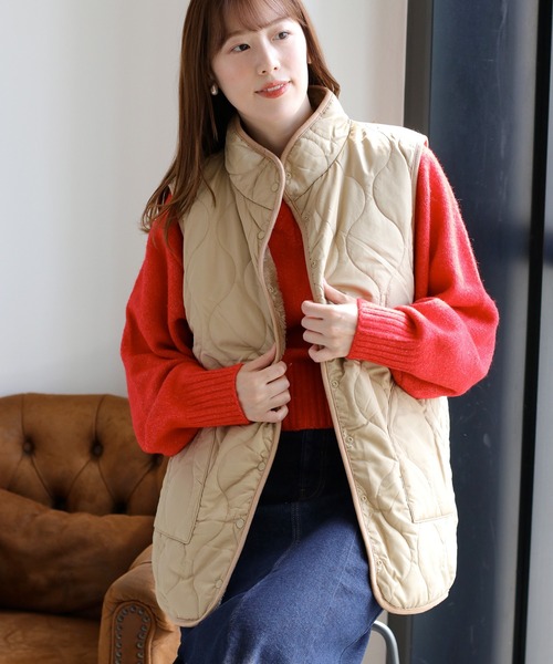 cepo（セポ）の「〈2way〉キルトボアリバーシブルベスト（ダウンベスト・レディース・ブラック/ブラウン/キャメル・M）」の3枚目の写真