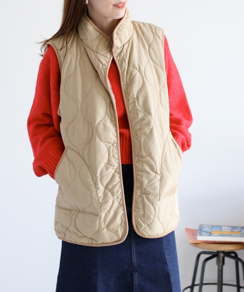 cepo（セポ）の「〈2way〉キルトボアリバーシブルベスト（ダウンベスト・レディース・ブラック/ブラウン/キャメル・M）」の7枚目の写真