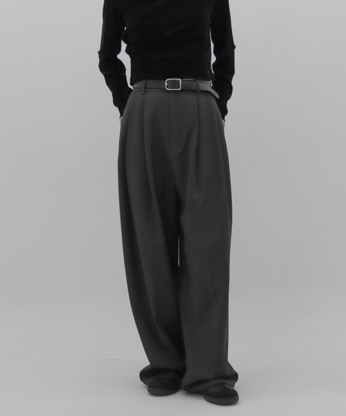 lit（リット）の「Double Tuck Stitch Pants（スラックス・レディース・チャコールグレー/ブラック・36/38）」の5枚目の写真