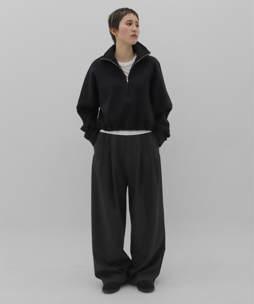 lit（リット）の「Double Tuck Stitch Pants（スラックス・レディース・チャコールグレー/ブラック・36/38）」の20枚目の写真