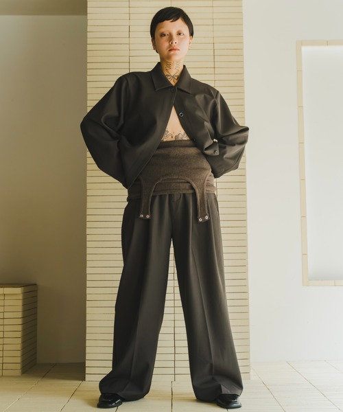 lit（リット）の「Double Tuck Stitch Pants（スラックス・レディース・チャコールグレー/ブラック・36/38）」の12枚目の写真