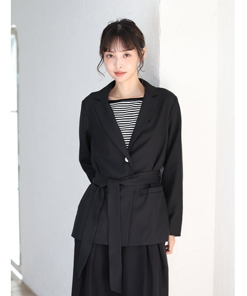 fifth(フィフス)の「ウエストマークテーラードジャケット(テーラードジャケット・レディース・グレイッシュベージュ/ブラック・M)」の2枚目の写真