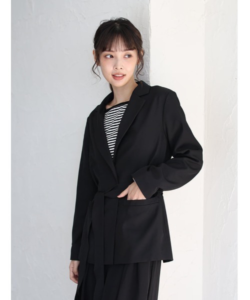 fifth(フィフス)の「ウエストマークテーラードジャケット(テーラードジャケット・レディース・グレイッシュベージュ/ブラック・M)」の3枚目の写真