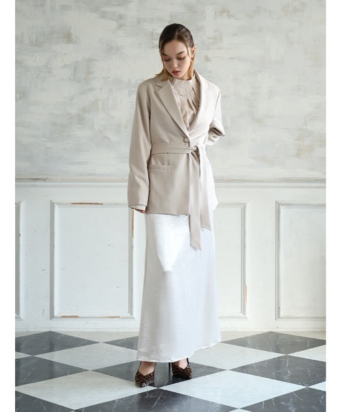 fifth(フィフス)の「ウエストマークテーラードジャケット(テーラードジャケット・レディース・グレイッシュベージュ/ブラック・M)」の8枚目の写真