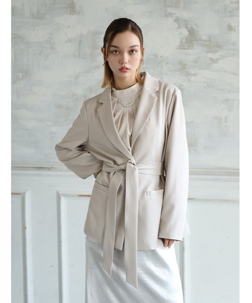 fifth(フィフス)の「ウエストマークテーラードジャケット(テーラードジャケット・レディース・グレイッシュベージュ/ブラック・M)」の10枚目の写真