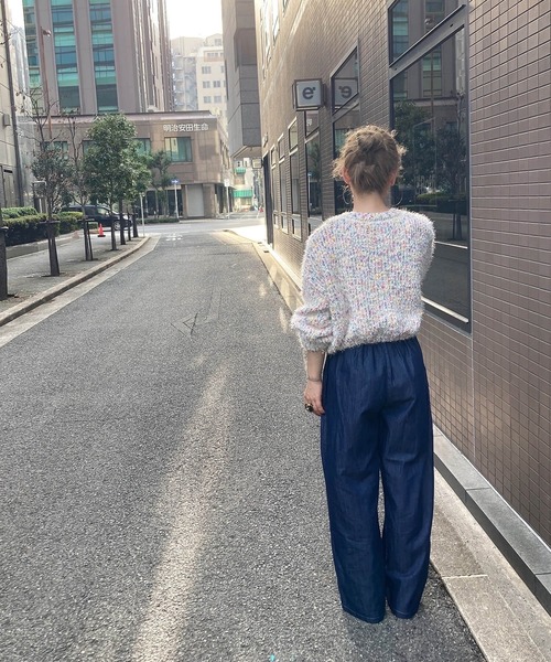 デザインステッチソフトデニムパンツ(comochi select) / イージー