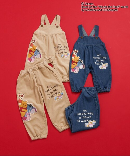 Disney(ディズニー)の「【リンク】ディズニーキャラクター くまのプーさん/ベビーサロペット(その他ベビーウェア・キッズ・インディゴブルー/ベージュ・80)」の8枚目の写真
