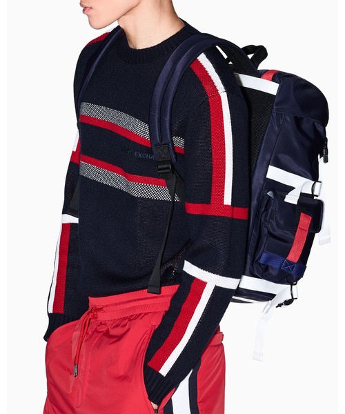 ARMANI EXCHANGE(アルマーニエクスチェンジ)の「【A|X アルマーニ エクスチェンジ】カラーブロック ニットプルオーバー(ニット/セーター・メンズ・ネイビー・LARGE/MEDIUM/SMALL/X-LARGE/X-SMALL)」の3枚目の写真