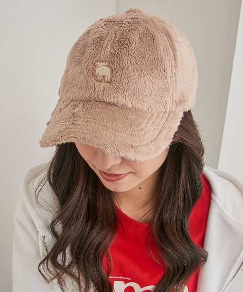 moz（モズ）の「【MOZ】ワンポイントボアフリースキャップ　361-0044（キャップ・レディース・ベージュ/チャコールグレー/アイボリー/ブラック・FREE）」の4枚目の写真
