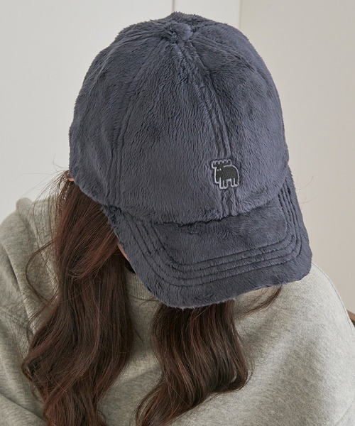 moz（モズ）の「【MOZ】ワンポイントボアフリースキャップ　361-0044（キャップ・レディース・ベージュ/チャコールグレー/アイボリー/ブラック・FREE）」の3枚目の写真